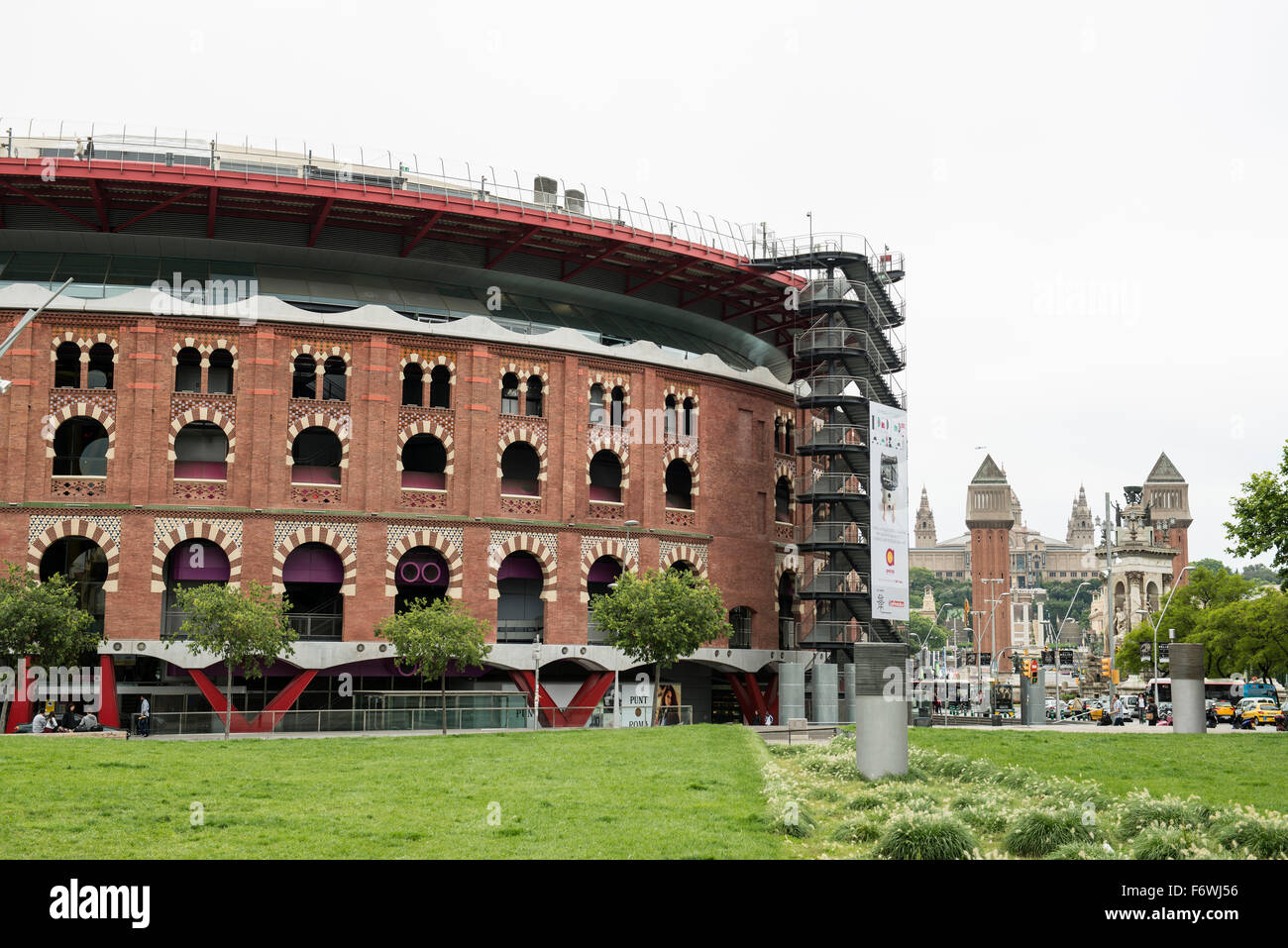 Las Arenas de Barcelona and Placa d`Espanya,Barcelona,Spain Stock Photo